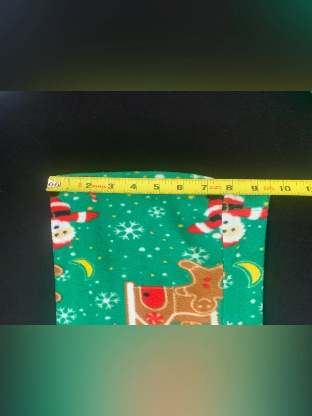Green Holiday Pajama. 2 Pants with Santa & Gingerbread Print NWOT  1 Lg / 1 Med.